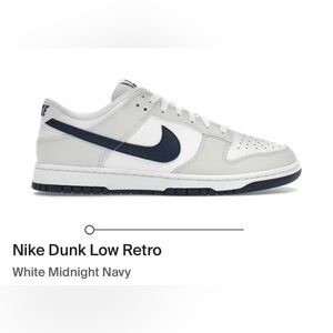 Nike Dunk Low Retro - summit white-midnight navy - Men’s size 8.5
